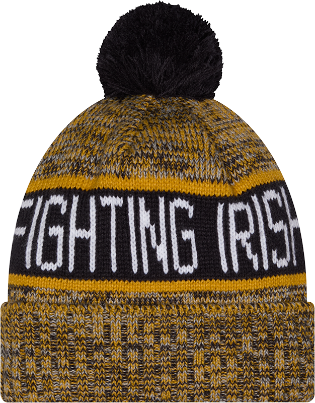 Notre Dame Fighting Irish New Era Knit ND Logo Cuffed Knit Hat with Pom