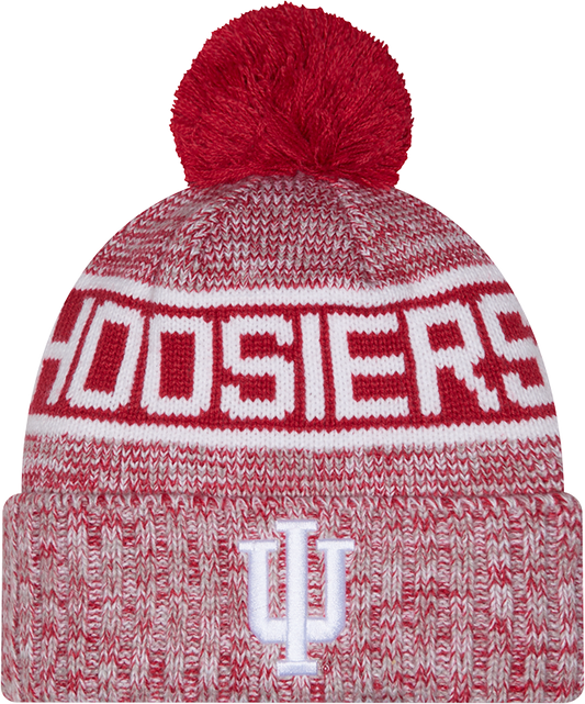 Indiana Hoosiers New Era Knit Hoosiers Classic Cuffed Knit Hat with Pom