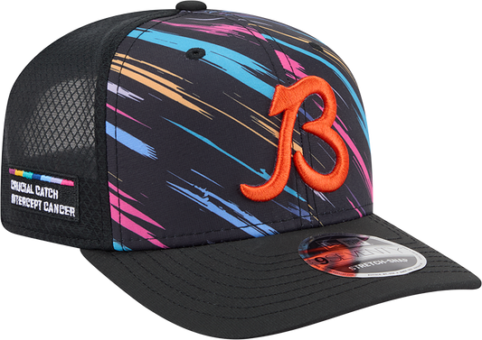 Men's Chicago Bears New Era Black 2026 NFL Crucial Catch "B" Logo 9SEVENTY Adjustable Hat