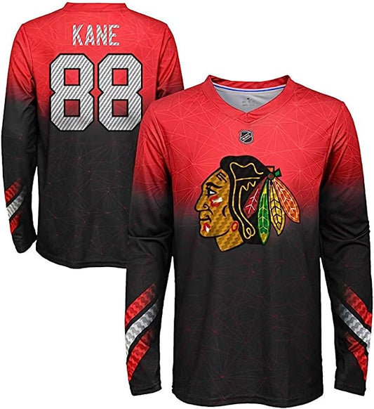 Chicago Blackhawks #88 Patrick Kane Youth Dri-fit Long Sleeve Shirt