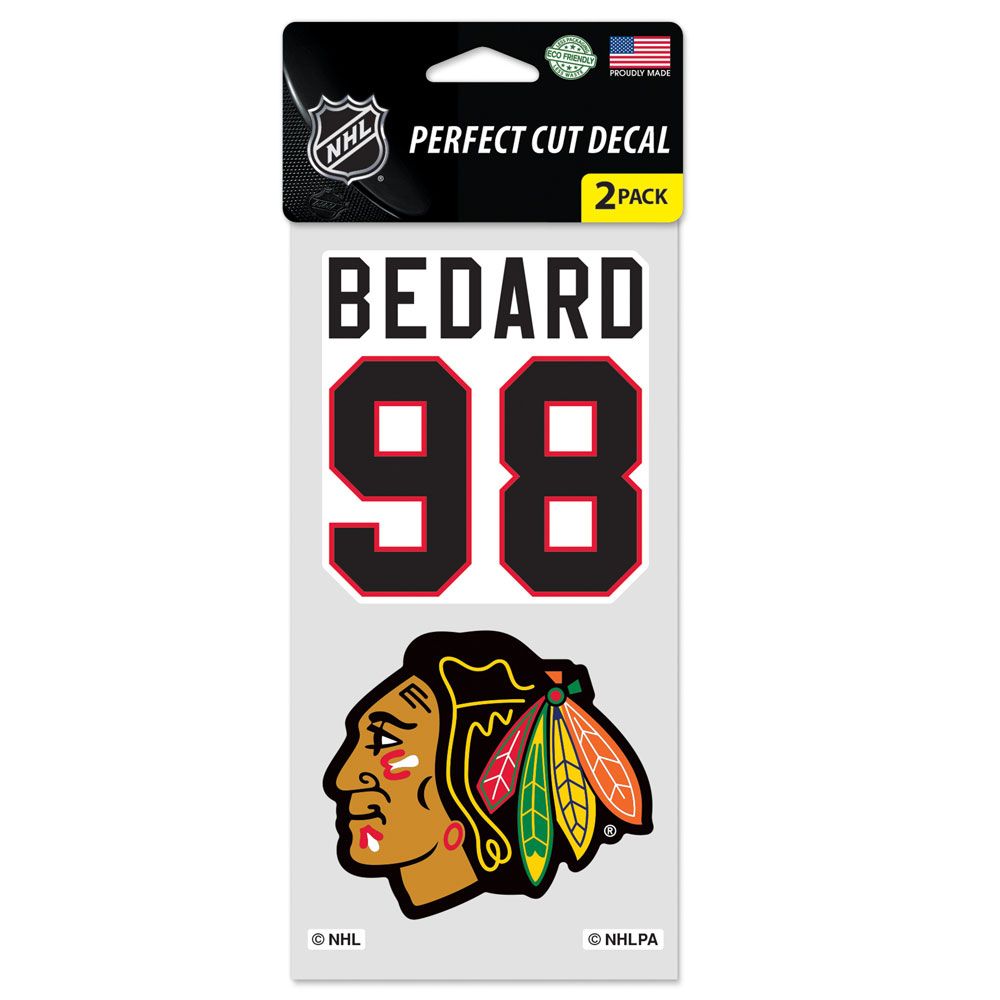 Chicago Blackhawks Connor Bedard 2-Pack Perfect Cut Decal By Wincraft - Pro Jersey Sports
