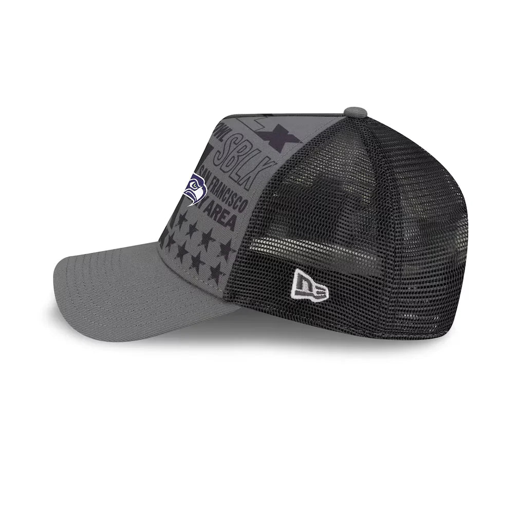 Men's Seattle Seahawks New Era Charcoal Super Bowl LX 9FORTY A-Frame Trucker Adjustable Hat (Copy)