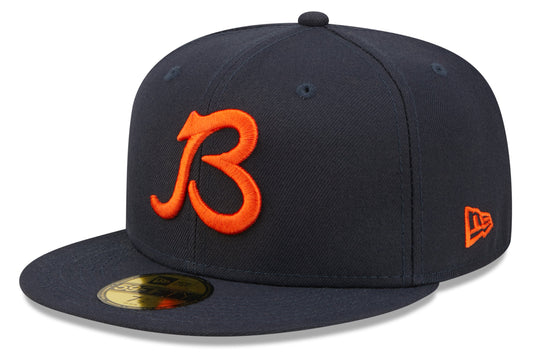 Chicago Bears "B" Logo Nightshift Navy New Era 59FIFTY Fitted Hat - Pro Jersey Sports