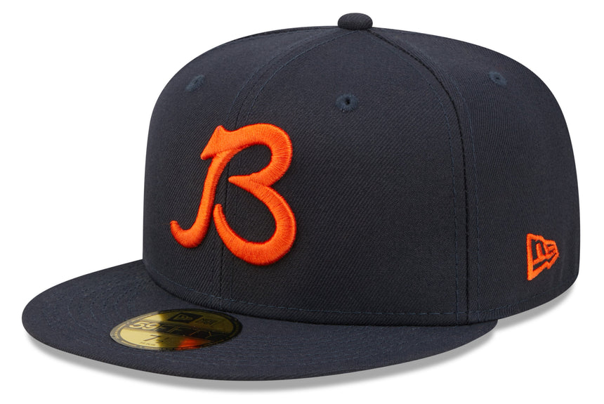 Chicago Bears "B" Logo Nightshift Navy New Era 59FIFTY Fitted Hat - Pro Jersey Sports