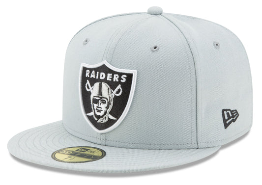 Las Vegas Raiders New Era Snow Gray Classic 59FIFTY Fitted Hat - Pro Jersey Sports