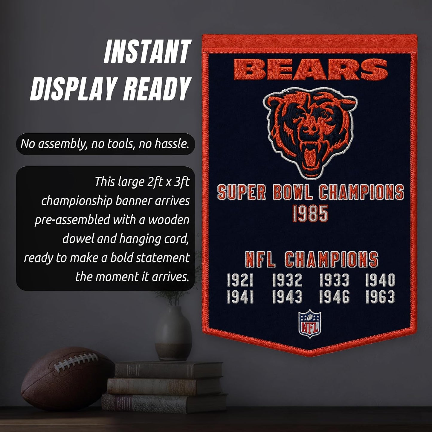 NFL Chicago Bears Dynasty Banner 24" by 36"