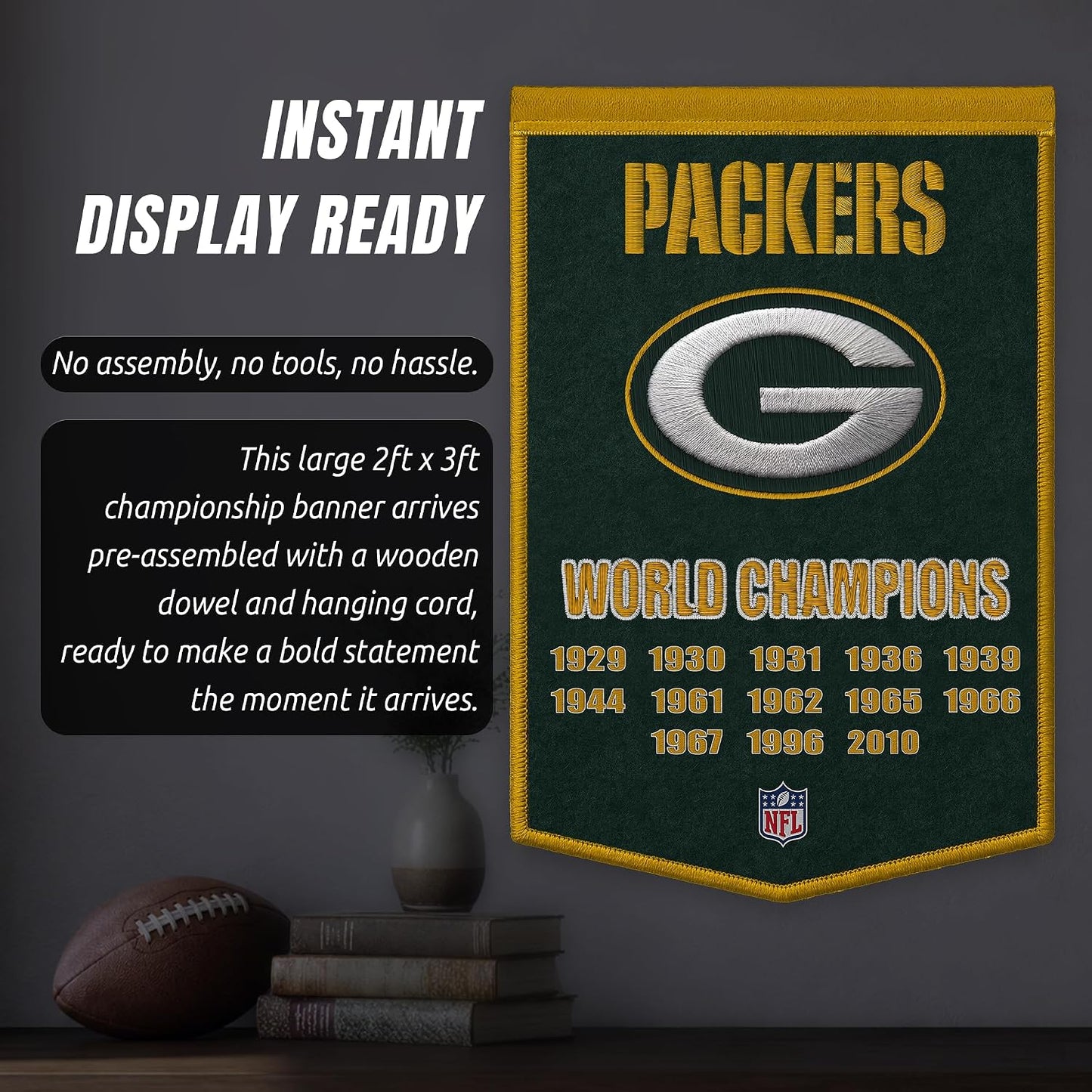 NFL Green Bay Packers Heritage Banner Wall Decor 24" x 36"