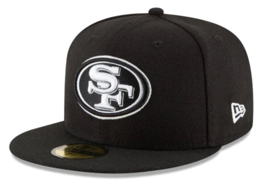 Men's San Francisco 49ers New Era Black & White 59FIFTY Fitted Hat - Pro Jersey Sports