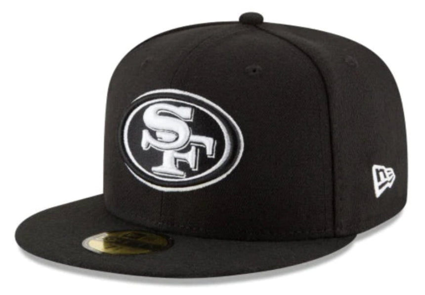 Men's San Francisco 49ers New Era Black & White 59FIFTY Fitted Hat - Pro Jersey Sports