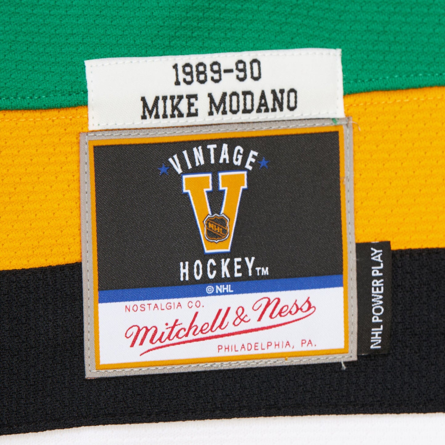 Men's Mike Modano Kelly Green Minnesota North Stars 1989/90 Power Play Player Jersey - Pro Jersey Sports