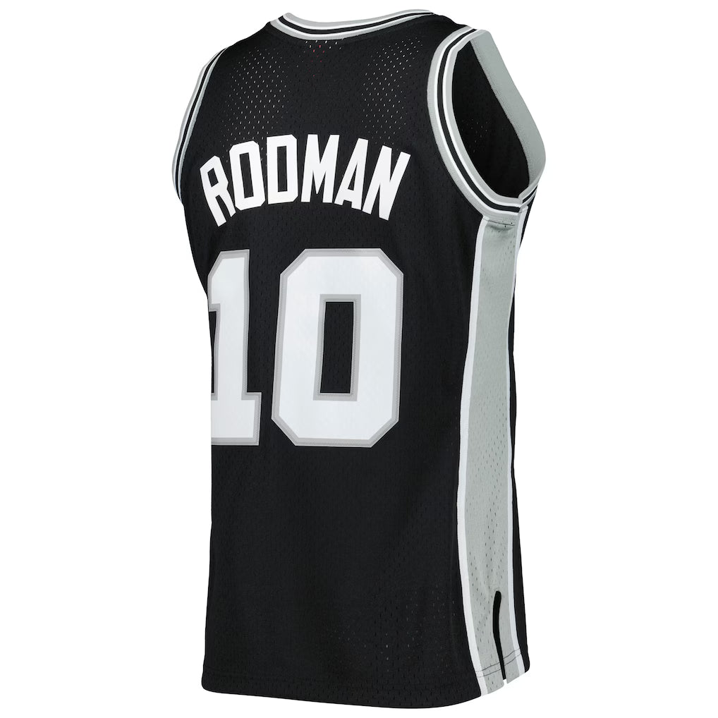 Men's San Antonio Spurs Dennis Rodman Mitchell & Ness Black 1993/94 Hardwood Classics Swingman Jersey