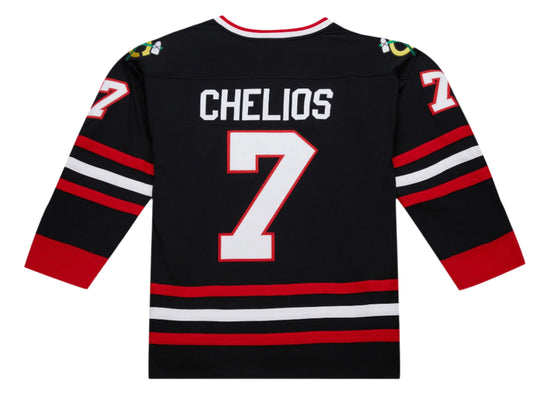 Men's Chris Chelios Black Chicago Blackhawks 1997/98 Power Play Player Jersey - Pro Jersey Sports
