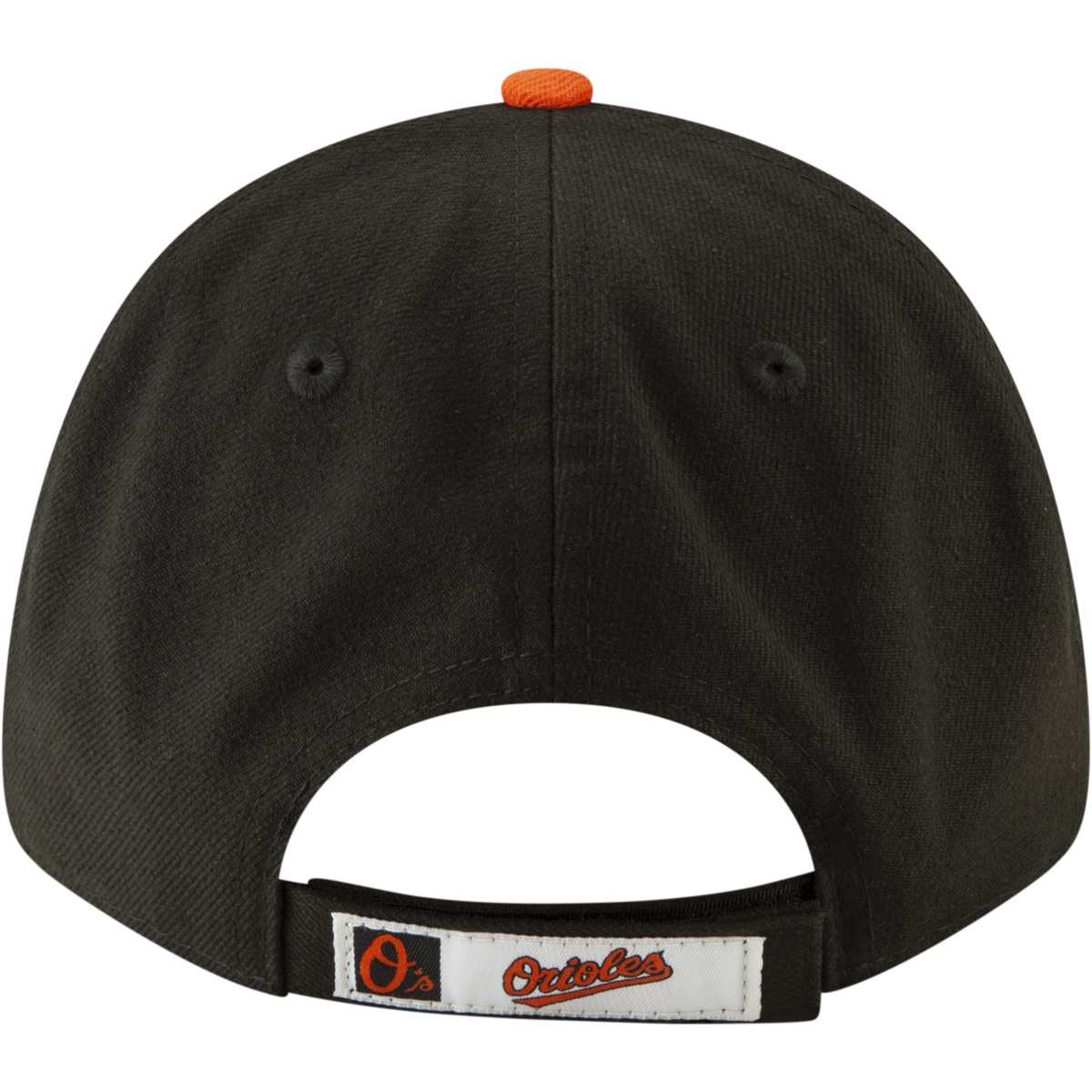 Mens New Era Baltimore Orioles The League 9FORTY Black/Orange Road Adjustable Game Cap - Pro Jersey Sports