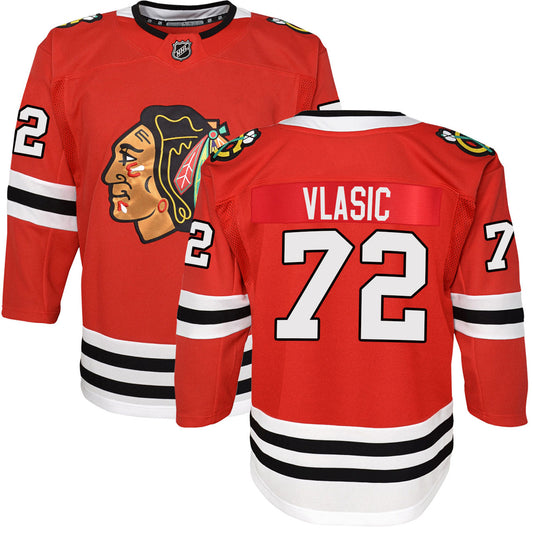 Youth Alex Vlasic Chicago Blackhawks Red Home NHL Premier Premium Jersey - Pro Jersey Sports