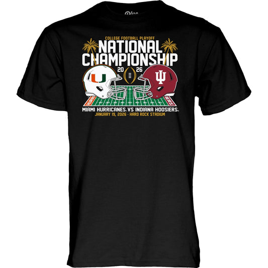 Men's Indiana Hoosiers vs Miami Hurricanes Corner Cross Tee - Pro Jersey Sports