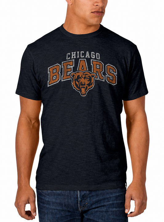 Chicago Bears Mens '47 Brand Foundation Fall Navy Basic Scrum Logo Tee