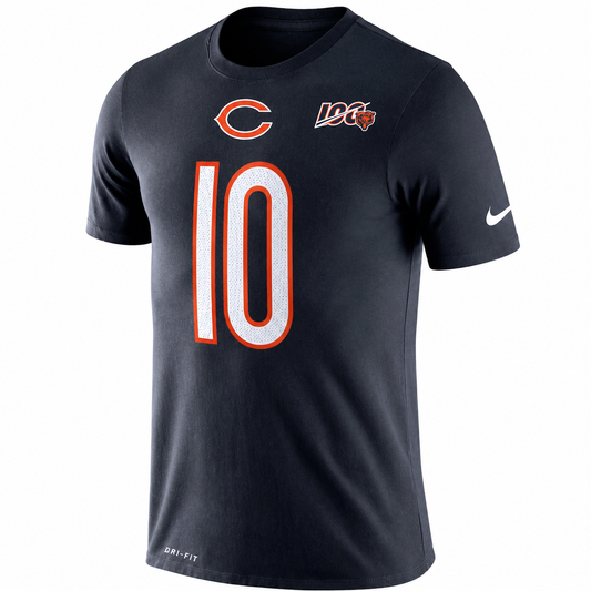 Men's Chicago Bears Mitchell Trubisky 100th Anniversary Nike Navy Player Pride Name & Number Performance T-Shirt