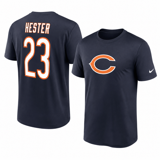 Men's Chicago Bears Devin Hester Nike Navy Name & Number Player T-Shirt
