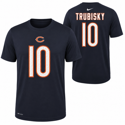 Youth Chicago Bears Mitchell Trubisky Nike Navy Player Pride Name & Number Performance T-Shirt