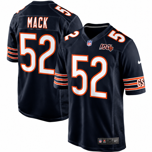 Men's Chicago Bears Khalil Mack Nike Navy 100th Season Game Jersey