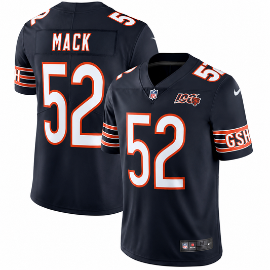 Men's Chicago Bears Khalil Mack Nike Navy NFL 100th Season Limited Jersey