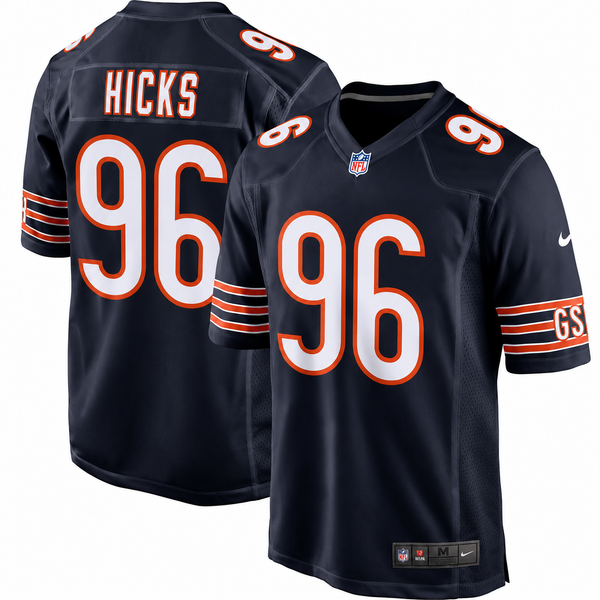 Chicago Bears Akiem Hicks Mens Nike Navy Replica Game Jersey