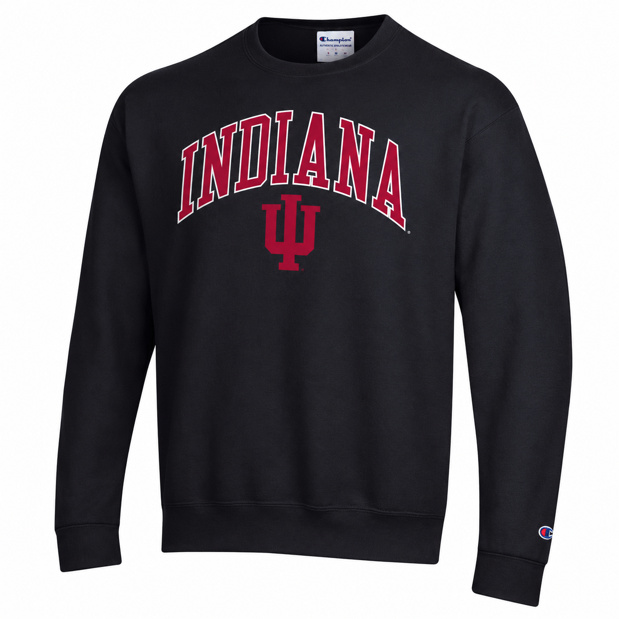 Men's Indiana Hoosiers Black Champion Powerblend Fleece Crew