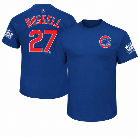 Chicago Cubs Youth Addison Russell 2016 World Series Name and Number T-Shirt