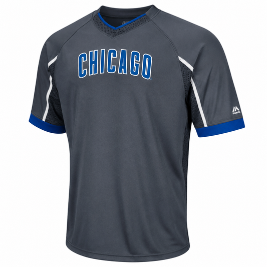 Men's Chicago Cubs Gray Intense V-Neck T-Shirt