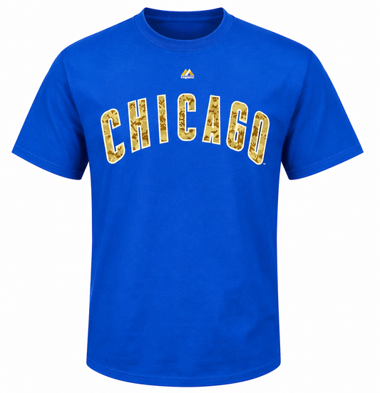 Men's Chicago Cubs Desert Camo Wordmark Tee