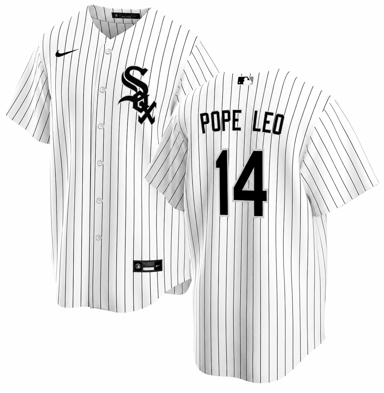Pope Leo #14 Chicago White Sox NIKE Replica Men's Home Premium Twill Jersey