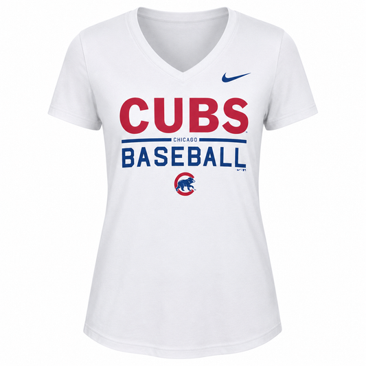 Women's Chicago Cubs Practice 1.7 Tri-Blend V-Neck T-Shirt