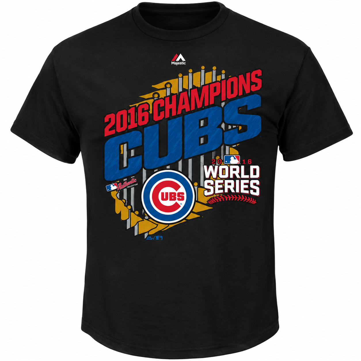 Youth Chicago Cubs Majestic Black 2016 World Series Champions Parade T-Shirt