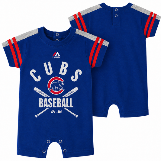 Newborn & Infant Chicago Cubs Majestic Royal Classic Stripe Romper