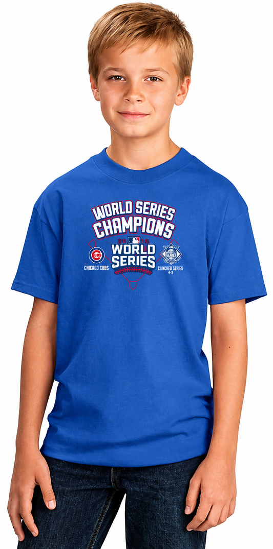 Chicago Cubs 2016 World Series Champions Youth Shirt By Stitches