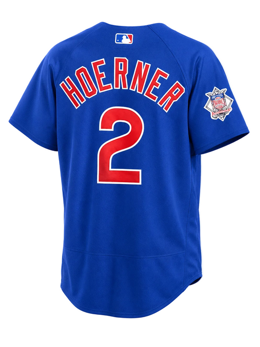 Men's Chicago Cubs Nico Hoerner Nike Alternate Blue Authentic Player Jersey