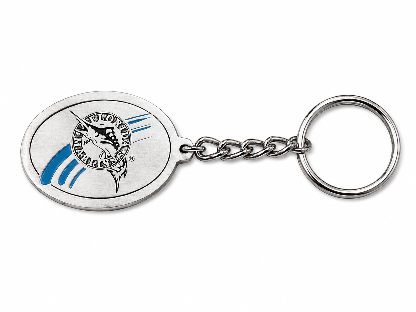 Florida Marlins MLB Metal Oval Keychain
