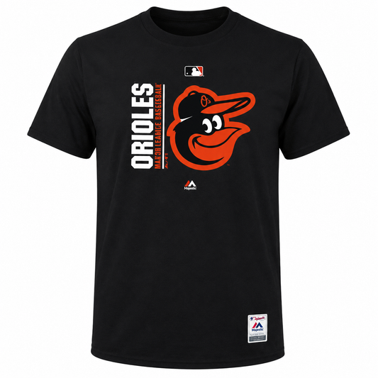 Men's MLB Baltimore Orioles Majestic Black Authentic Collection Team Icon T-Shirt
