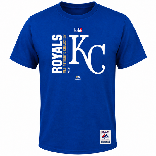 Men's MLB Kansas City Royals Majestic Royal Authentic Collection Team Icon T-Shirt