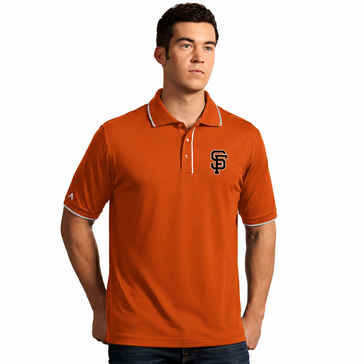 Men's MLB San Francisco Giants Orange Elite Polo Shirt By Antigua