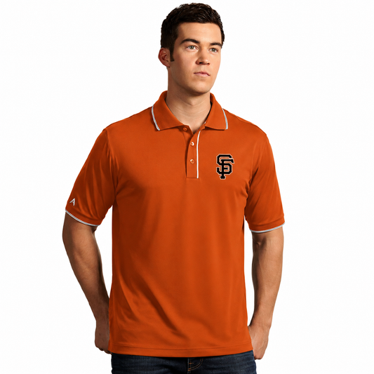 Men's MLB San Francisco Giants Orange Elite Polo Shirt By Antigua