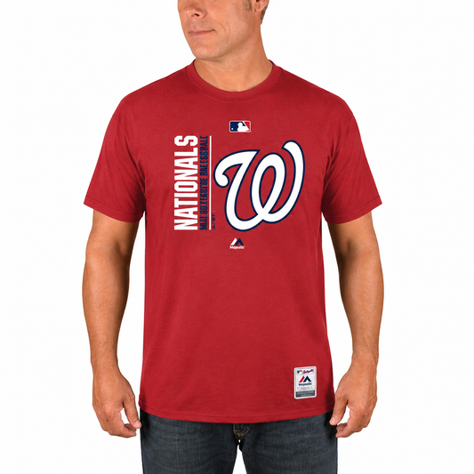 Men's MLB Washington Nationals Majestic Red Authentic Collection Team Icon T-Shirt