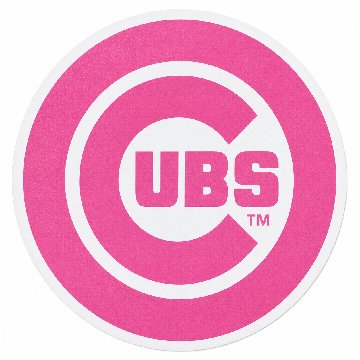 Chicago Cubs Perfect Cut Pink 8X8 Bullseye Logo Decal