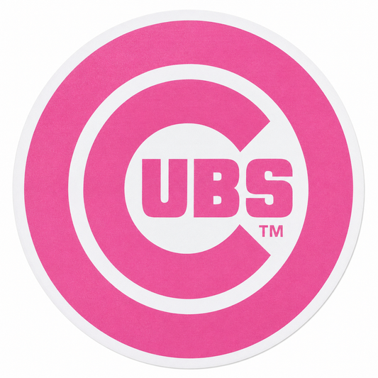 Chicago Cubs Perfect Cut Pink 8X8 Bullseye Logo Decal