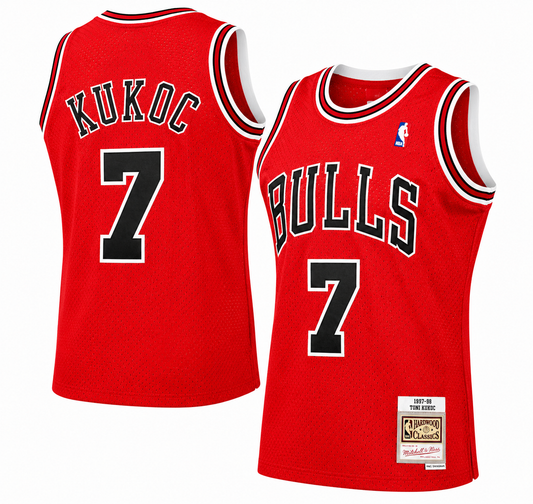 Mens Chicago Bulls Toni Kukoc Mitchell & Ness Red 1997-98 Hardwood Classics Swingman Jersey