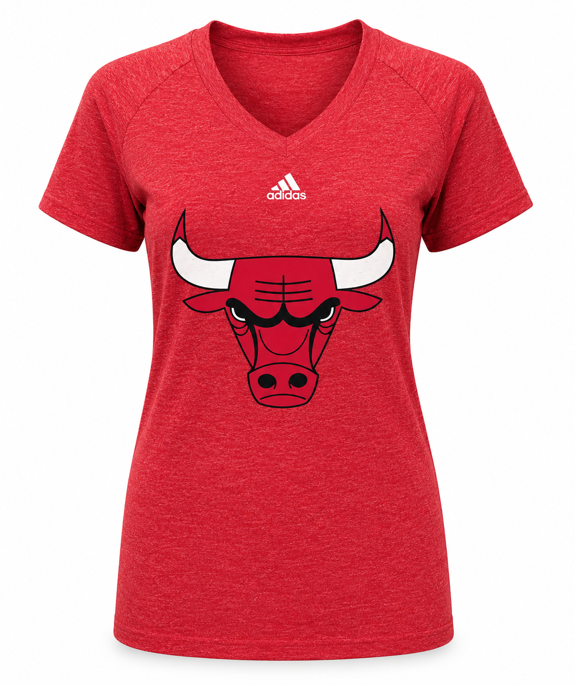 Youth Girls Chicago Bulls V Neck Distressed Logo Tee