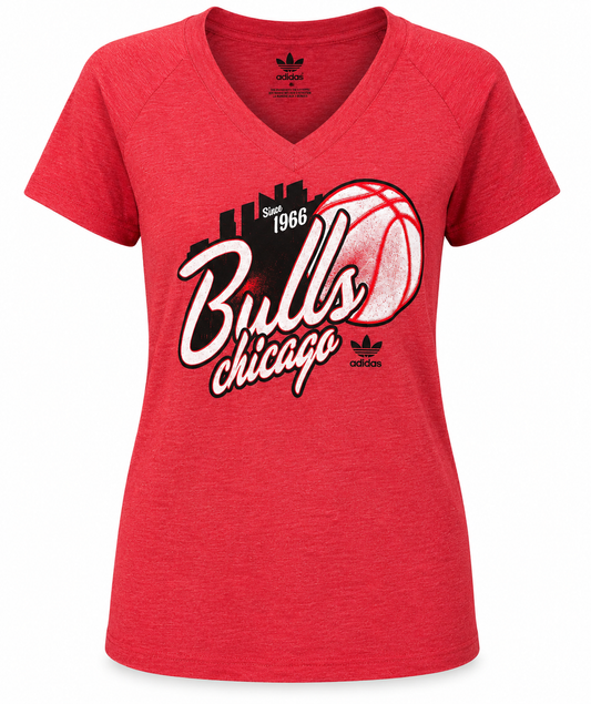 Womens Chicago Bulls Adidas Skyhook V-Neck Tee