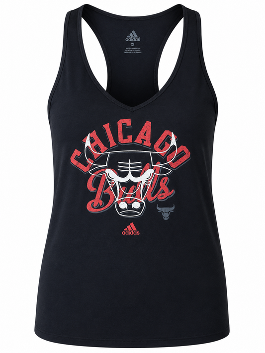 Womens Chicago Bulls Racer Back Transparency V-Neck Tank Top