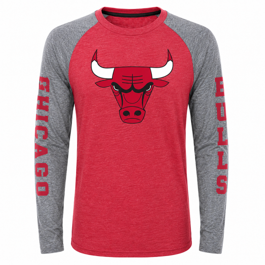 Youth Chicago Bulls Fadeaway Raglan Long Sleeve Tee