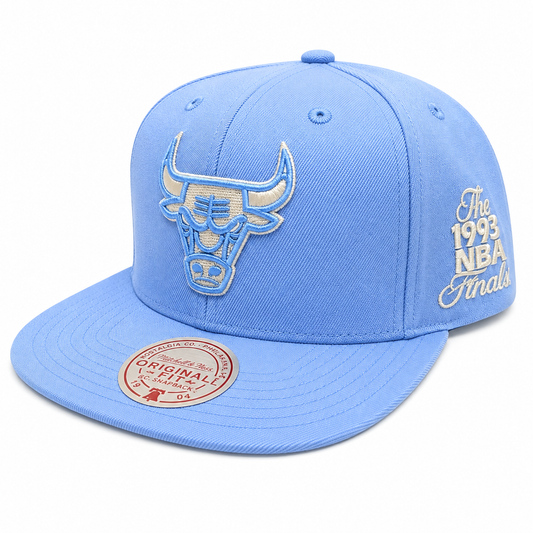 Mitchell & Ness Chicago Bulls Blue Gleam 1993 NBA Finals Snapback Hat Adjustable Hat